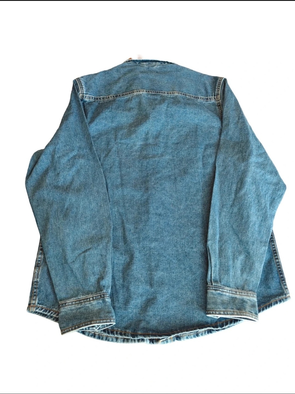 Frye Blue Denim Jacket with Brown Corduroy Collar Mens Size Medium NWT - Picture 4 of 4